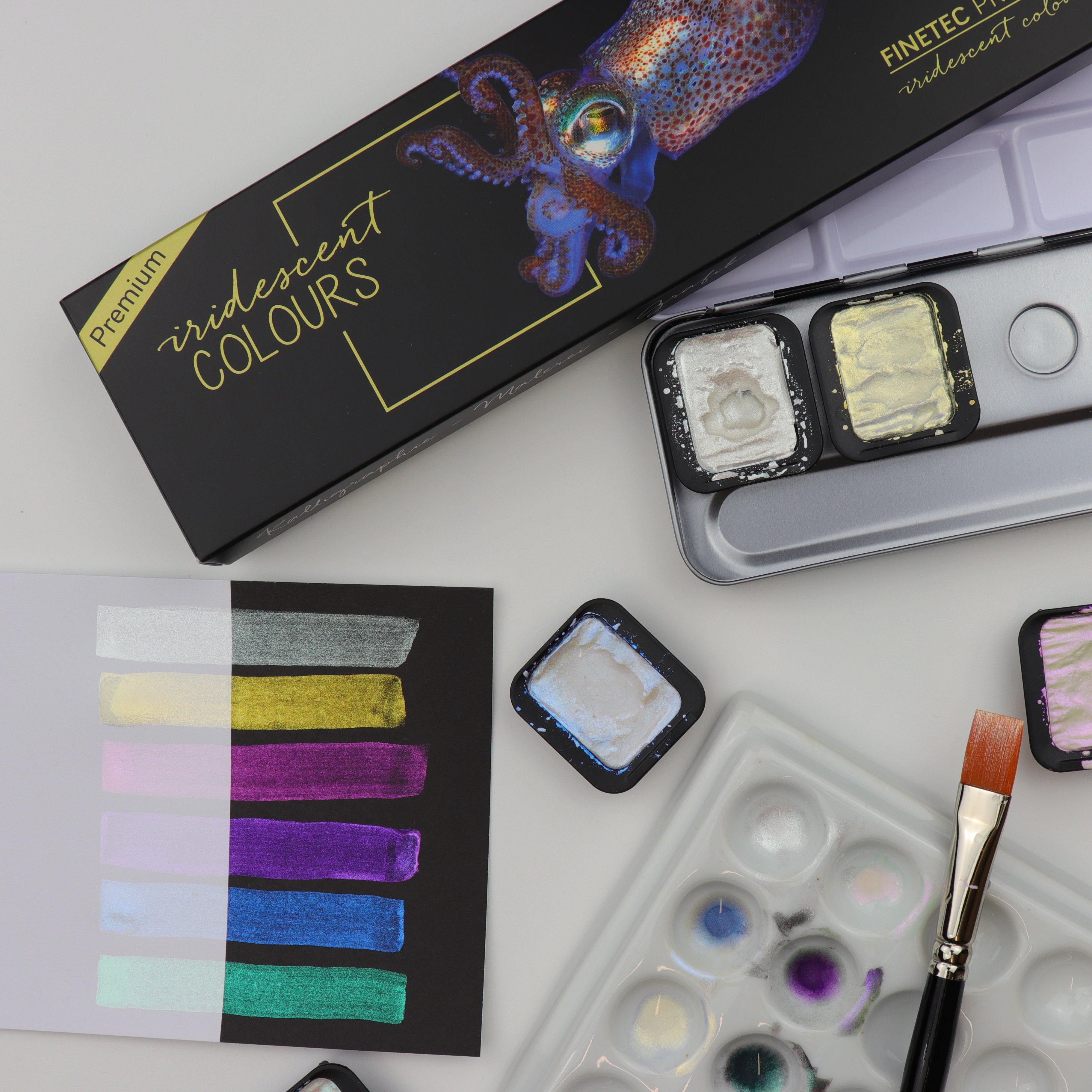 FINETEC : Premium Iridescent watercolour set - High sparkle