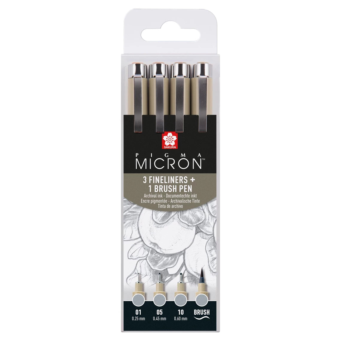 Sakura : Pigma Micron Light cool grey ink Set - 4 stk.