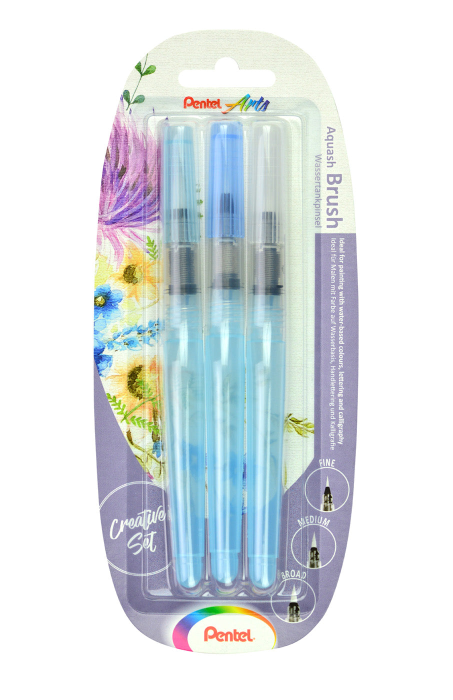Pentel : Aquash water brush set - F/M/L