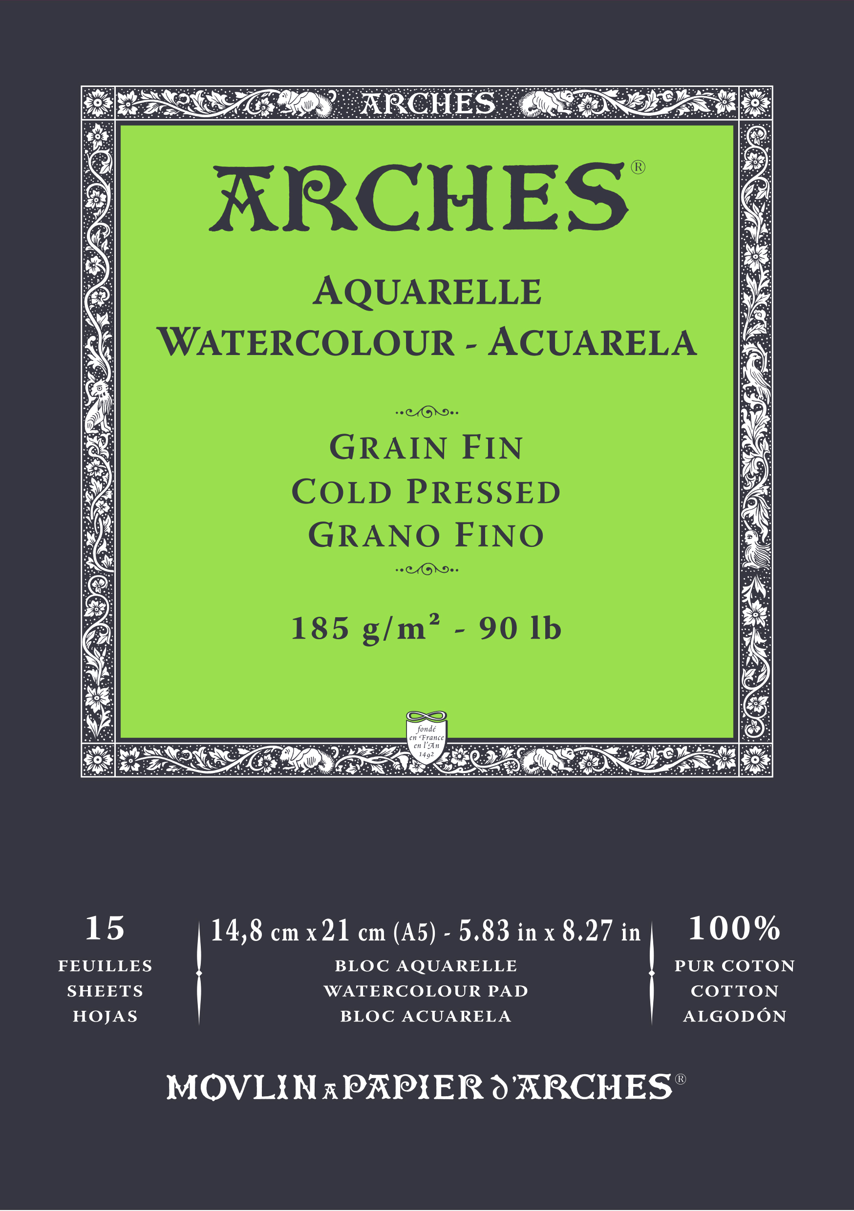 Arches : Aquarelle Pad 185g