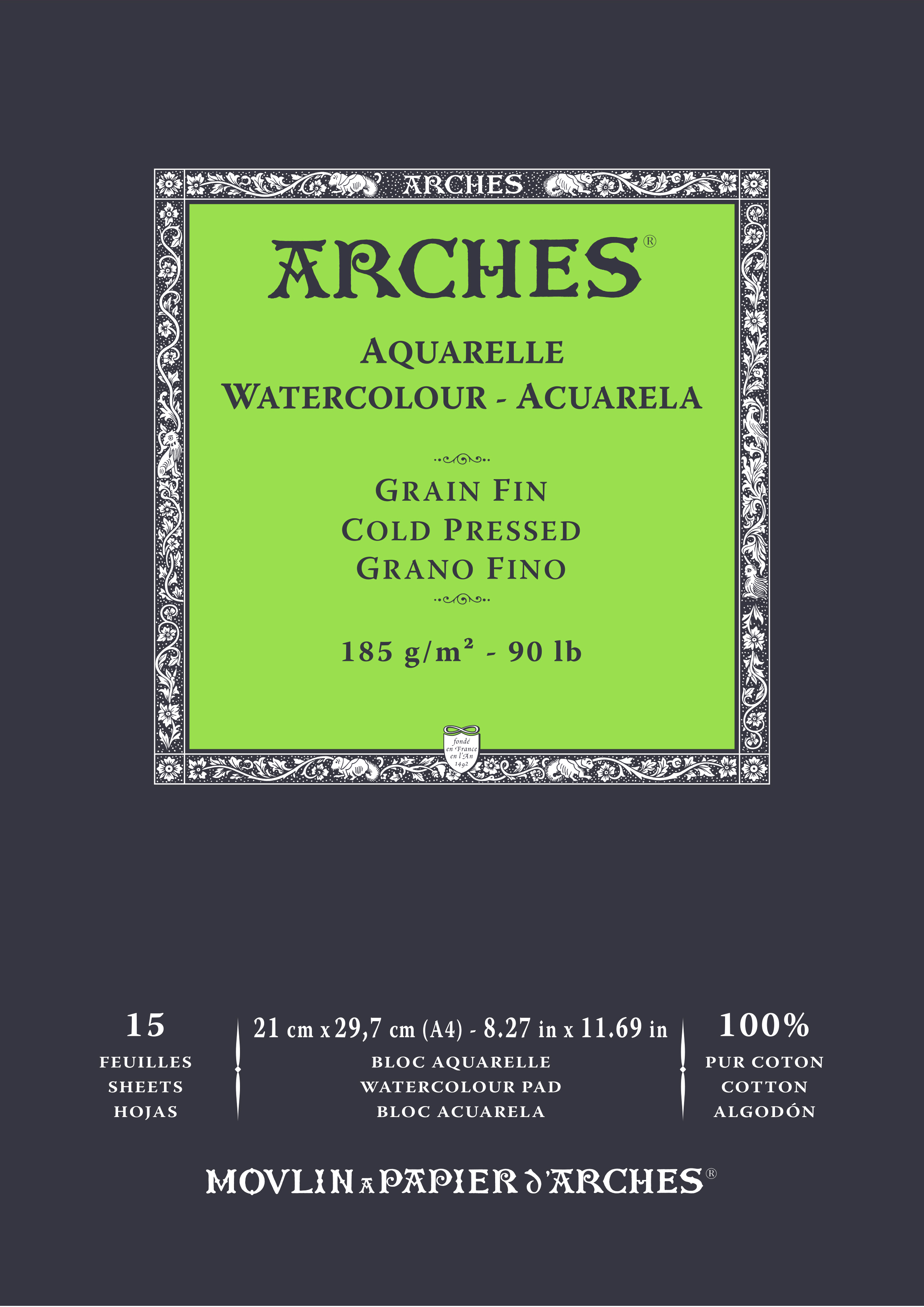Arches : Aquarelle Pad 185g